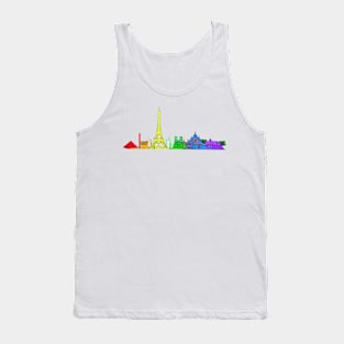 Paris Skyline rainbow Tank Top